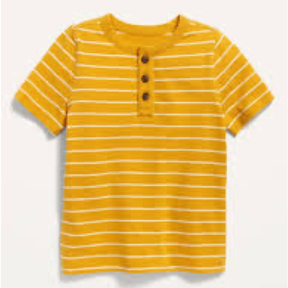 GAP Yellow and White Henley T-Shirt Size 5T